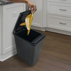 Kitchen Trash Can  7 6 Gallon  Plastic Touch Top Lid Garbage Bin  Black
