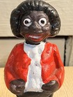 Vintage Black Americana Cast Iron Coin Piggy Bank 