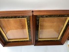 Antique Walnut Picture Frames Pair Eastlake Deep 8 X 10 Gold Gilt  faux Burl