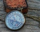 Antique Nautical Compass Victoria Style Necklace Chain Compass With Leather Case