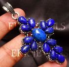 Natural Lapis Lazuli Gemstone 925 Sterling Silver Handmade Jewelry Pendant 2 80 