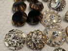 Vintage Mixed Lot 30  Fancy Rhinestone Glass Lucite Buttons Crafting