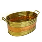 Vintage Brass And Copper Jardiniere Planter Pot Decor Made In India 9 75   x5 8   