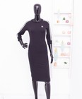 Adidas Originals 3-stripes Dress Black Midi Half Sleeve Jersey Women Uk10 S New