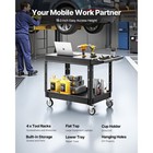 Uimoso 2-tier Utility Cart 550 Lbs Capacity  37  X 25 4  Rolling Service Cart