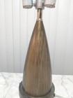 Vtg  Table Lamp Mid Century Modern Atomic Danish Unmarked Faux Wood Metal