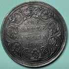 Indian Silver Coin 1862 British India Rs 1 Rupee Queen Victoria   26