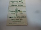 Vintage Matchbook Cover Patricia Murphy s Candlelight Restaurant  Westcher Ny