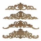 Rectangle Carving Natural Wood Appliques For Furniture Cabinet Unpainted Wooden 