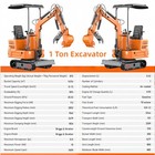1 Ton B s Gas Mini Excavator Pilot Tracked Crawler 13 5hp Mini Skid Steer Loader