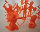 Marx Fort Apache-orange Indians- Lot Of 17 In 13 Poses - Must See Very Good Lot