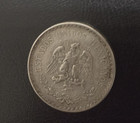1943 _ Mexico Un Peso Silver _ Cap And Rays 72  Fine Silver