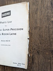 Hardinge Hlv-h High Speed Super Precision Tool Room Lathe Parts Catalog Sn 100-