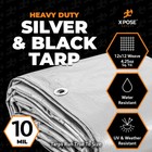30  X 50  Heavy Duty Silver black Poly Tarp Waterproof Tent Rv Boat Tarpaulin