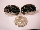 Embossed Design Silver Tone Quality Vintage Cuff Links Simple Plain