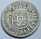 1734 Xf Spanish Silver 1 Reales Genuine Antique 1700s Colonial Cross Pirate Coin