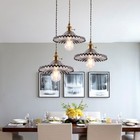 Vintage 3-lights Chandelier Industrial Hanging Glass Pendant Light Ceiling Lamps