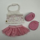Build A Bear White Sequin Ruffle Top Pink Tulle Tutu Skirt Shoes Teddy Clothes