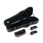 4 4 Full Size Violin Case  Plush Interior Wooden Hard Case With Hygrometer  C   
