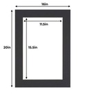 16x20 Black Picture Mats Mattes Matting Bevel Cut For 12x16 Photo