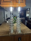 Vintage Mcm Stacked Lucite Table Lamps     skyscraper     33     Karl Springer Style