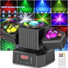 2pcs Laser Rgbw Led Moving Head Light Disco Stage Lighting Beam Dmx512 Party Dj