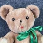 Vintage Plush Teddy Bear Wind Up Musical Lullaby Works Green Bow Eden Toys