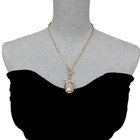 White Keshi Pearl Pendant Gold Plated Chain Necklace Simple Gift Natural Pearl