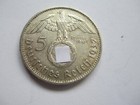 German Ww2 5 Mark Silver Coins Hindenburh W Swastica