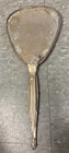 Heavy Vintage Antique Silver Plated Ornate Vanity Hand-held Mirror 13  Floral