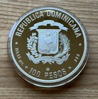 1992 Dominican Republic 100 Pesos Proof Silver  999 Coin Asw 4 9954 1500 Minted