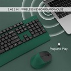 Wireless Keyboard Mouse Combo 104 Keys 2 4ghz Palm Rest Windows Mac Pc Green