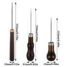 3pc Leather Scratch Awl Set Wooden Handle Sewing Punch Tool For Diy Shoe Repair
