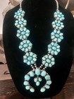 Ella Peters Lone Mountain Turquoise Sterling Silver Squash Blossom Necklace