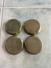 Vtg Brass Coster Set Of 4 Etched Flora Design Antique