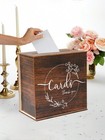 Wooden Wedding Card Box With White Letters  Sign-in   Gift Box For Party Decor