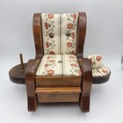 Vintage Pin Cushion Wood Rocking Chair With Drawer   Spool Holder Granny Cottage
