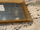 Vintage Rectangle Hollywood Regency Gold Filigree Large Vanity Tray Mirror