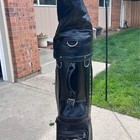 Slazenger Uk Usa Black Staff Golf Bag  6-way Divider  Raincover