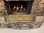 Large Antique 19c English Georgian Brass Fireplace Fender Surround Hearth