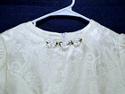 Jessica Mcclintock White Cotton Blend Scroll Jacquard Girl Short Sleeve Dress 14