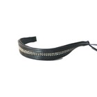 Harrison Howard Brow Band Black Leather 2 Rows Of Clear Crystals Medium Size Nob
