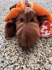 Ty Beanie Baby Chocolate The Moose Retired Plush With Tag Brown Orange Antlers