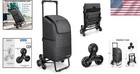 Stair Climbing Shopping Cart With Removable Waterproof Bag 60l 300lbs Black
