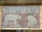 Vintage Polar Bear Rug tapestry  -velvet With Ship  - 40 X 23