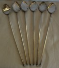 Set Of 6 Norway Norwegian  830s Silver Ice Tea Straw Spoons