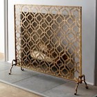 New Wrought Iron Fireplace Screen With Moroccan Pattern