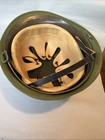 M1 Army Military Green Helmet Nice Liner Leather Chin Strap Name Used Usa 56-58