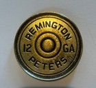 Vintage Remington Peters 12 Ga  Gauge Shotgun Set Of 2 Brass Coasters