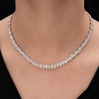 20 00 Ctw Pear Cut Lab Created Diamond Tennis Necklace 14k White Gold Plated